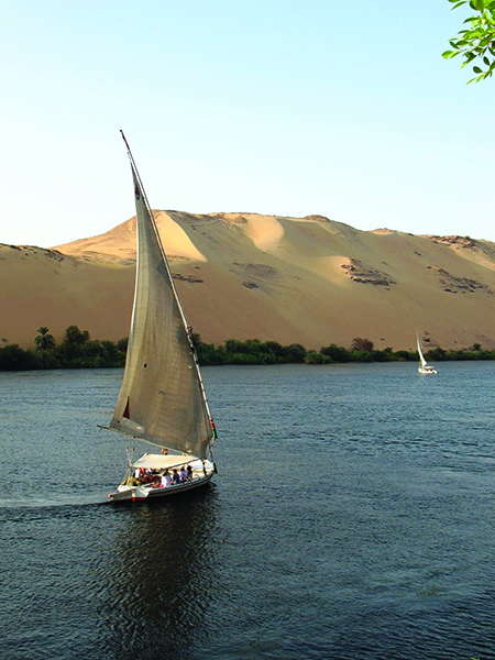 a felucca, the traditional sail boat of the Nile