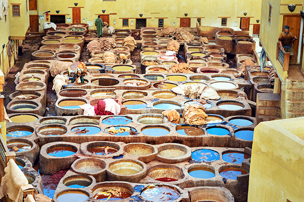 leather works, Fez medina