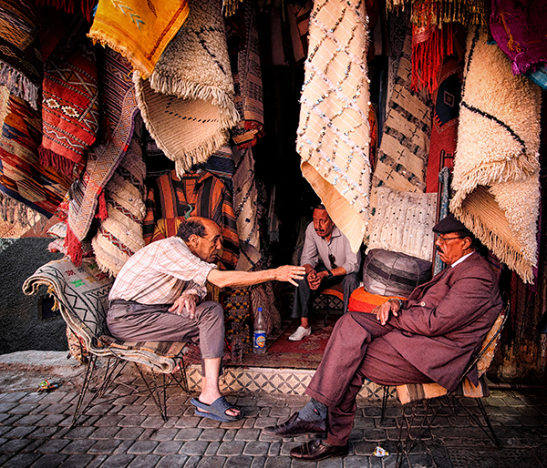Marrakech medina. The sensory experience of Morocco tours is high in the exotic medinas.