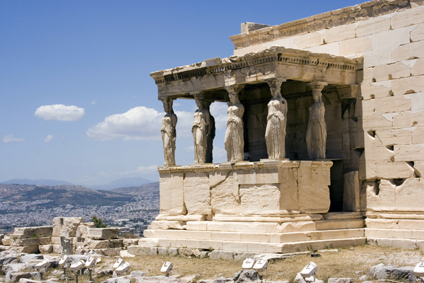 Erechtheion, Porch of the Caryatids on the Acropolis of Athens