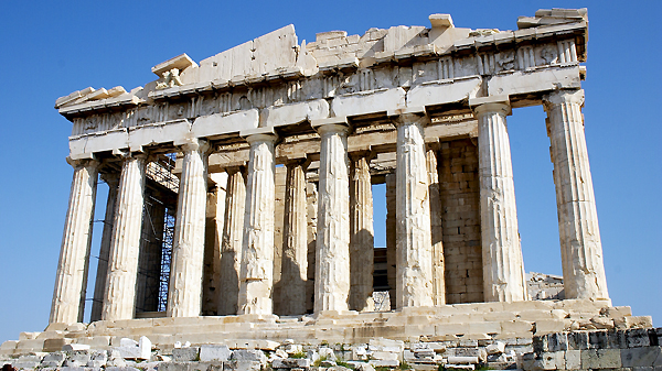 the Parthenon on the Acropolis of Athens