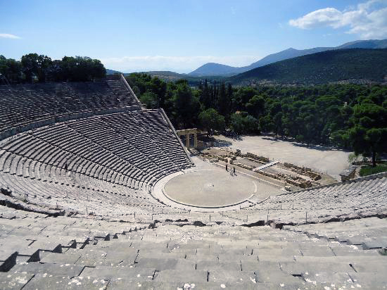 the theater at Epidaurus, a favorite site in a standard Greece tour package