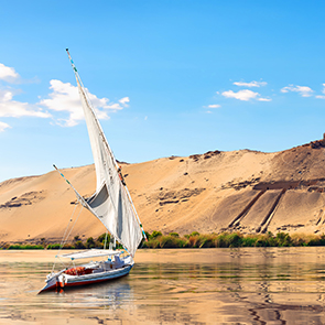 a felucca sailboat on the Nile