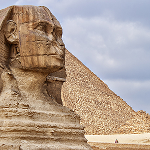 pyramids and sphinx at Giza
