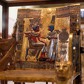Tutankhamun's Golden Throne at the Egyptian Museum in Cairo