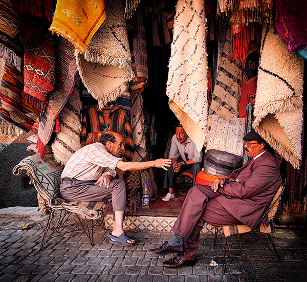 a carpet shop in the medina