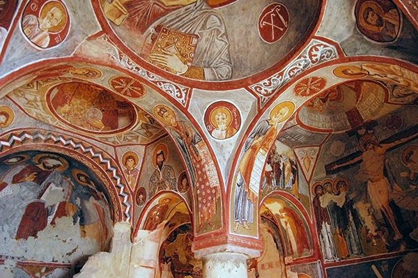 See the rock-cut churches of Cappadocia on a Turkey tour. The so-called Apple Church is one of the more brilliantly painted early Christian churches cut into the rock formations of Cappadocia.