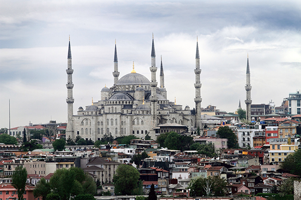 A short walk from the Hagia Sophia is the beautiful Blue Mosque, officially the Sultan Ahmed Mosque. 