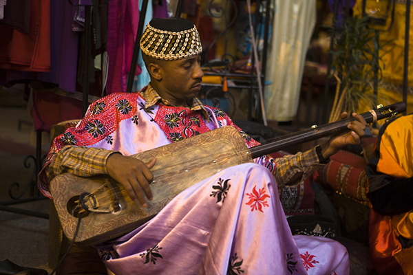 a musician in Jemaa el Fna Square