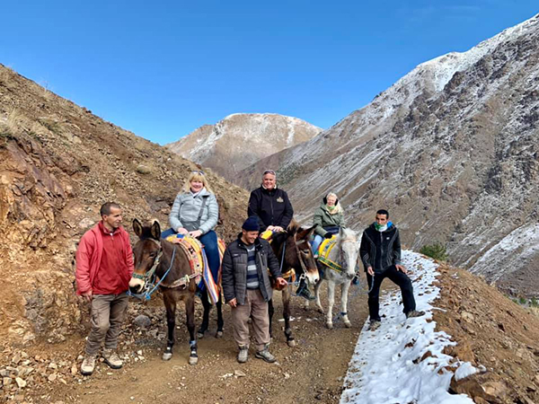 our friend Joy of Joie du Voyage Travel trekking in the Atlas with friends