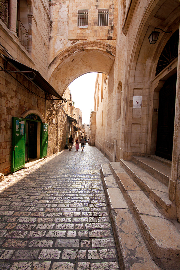 the Via Dolorosa (Way of Sorrows), the route through Jerusalem Jesus walked to his crucifixion