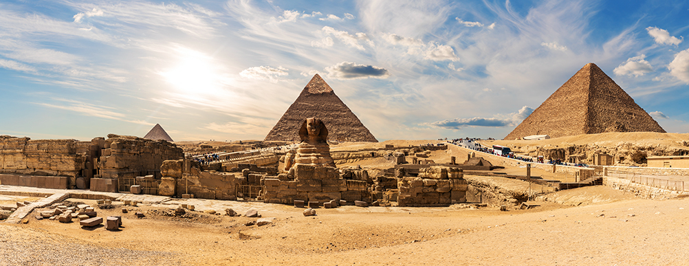 The Giza pyramids and sphinx are top of the list for most people in an Egypt tour package.