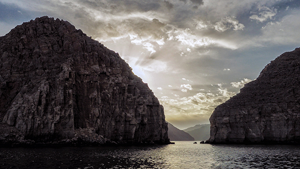 sunrise in the Musandam Fjords of Oman