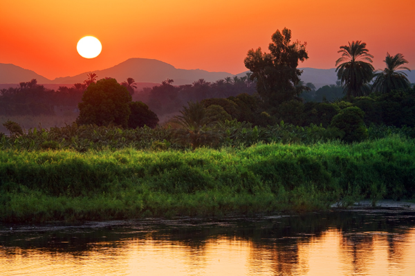 sunrise drama over the Nile in Upper Egypt