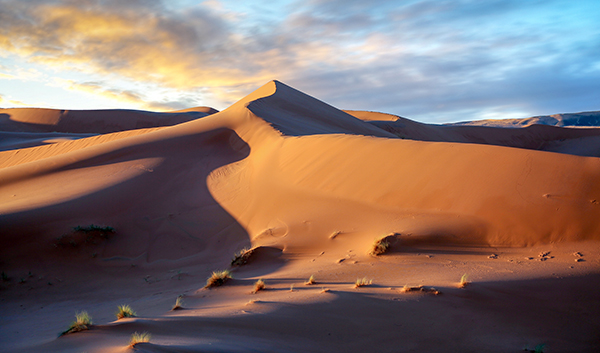 greeting the day in the Sahara dunes