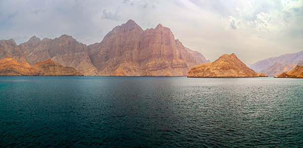 Mountains of the Musandam Fjords in Oman