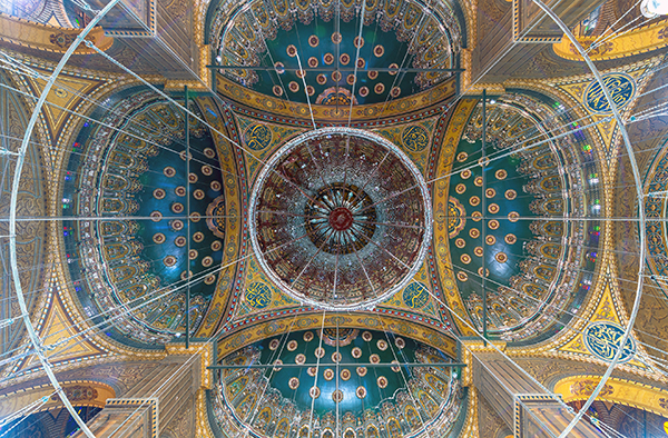 interior of Muhammad Ali Mosque, which towers over Historic Cairo from high ground in the Citadel