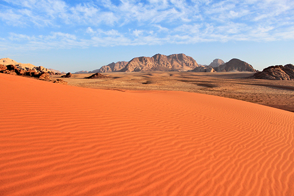 the mountains of Wadi Rum in Jordan