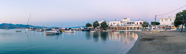 Pollonia is one of the main towns of Milos. It sits on a long, sheltered beach and looks across to the small island of Kimolos. The vibe is laidback and romantic.