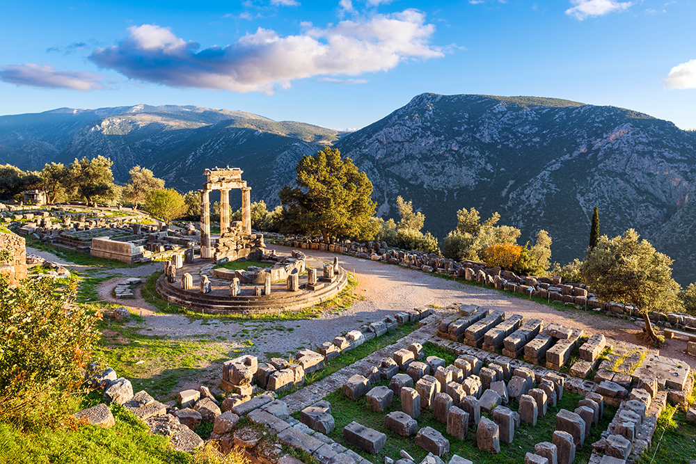 the Sanctuary of Athena Pronaia at Delphi, Greece