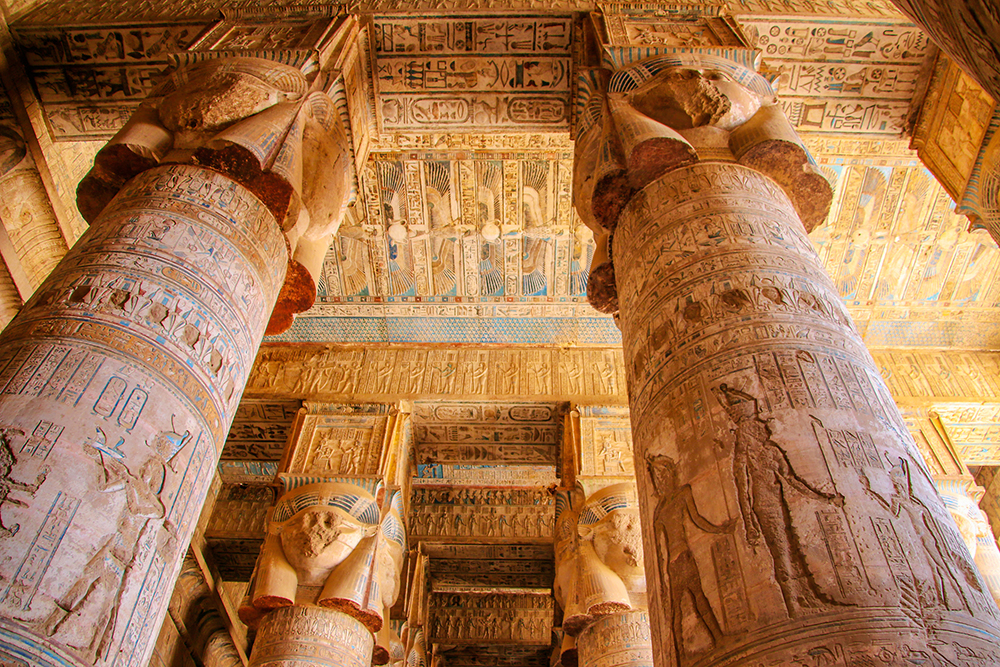 the stunning interior of the Hathor Temple