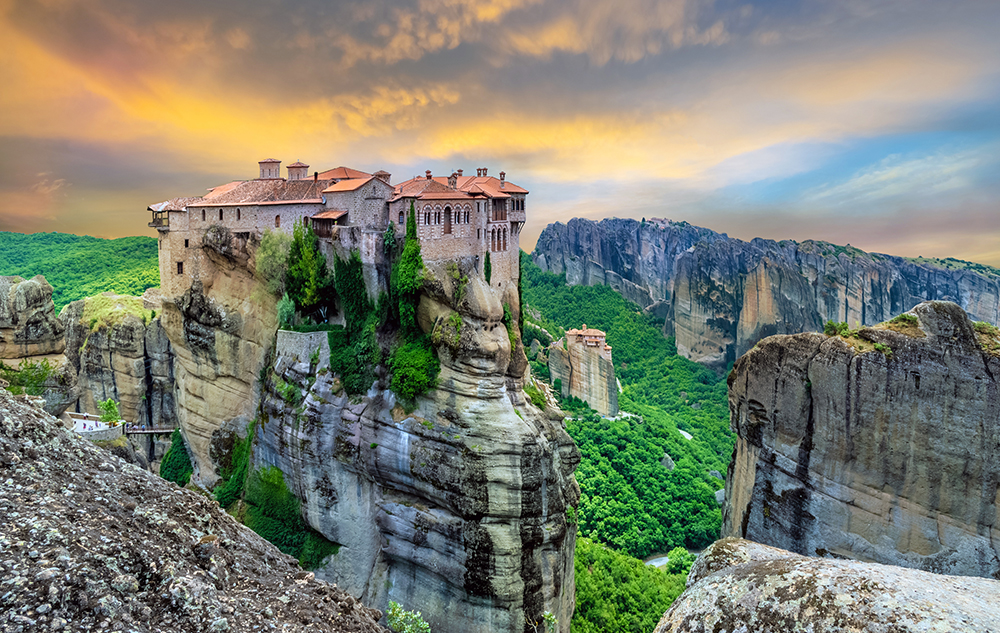 the stunning scenery and majestic monasteries of Meteora are a must in any Greek family vacation